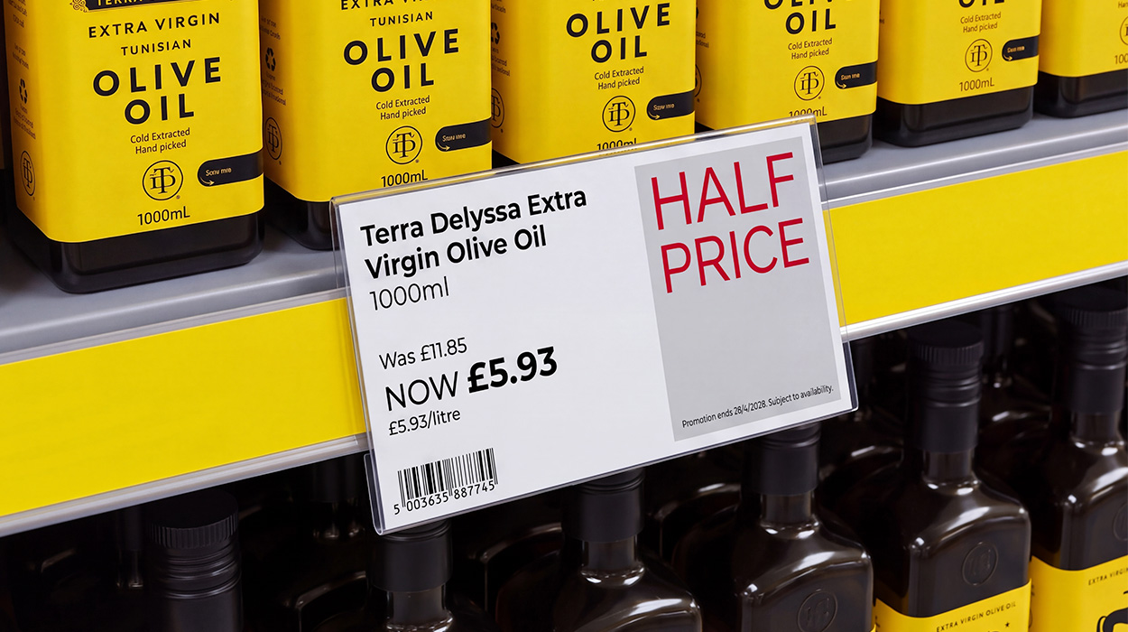 Conparison Images POS Olive Oil Large Paper Price Card