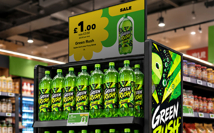 Shelf Talker Green Rush ESL Endcap Display Card Rail